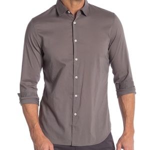 ✨NWT✨ ONIA Men's Albert Slim Fit Button Down Shirt in Charcoal Sz Medium